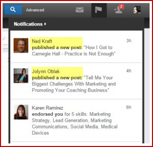 LinkedIn notifications