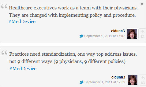 Healthcare executives are charged with implementing policy and procedure. They work as a team with their physicians. Practices need standardization, one way to address issues, not nine different ways (with nine physicians each with his/her own policy).